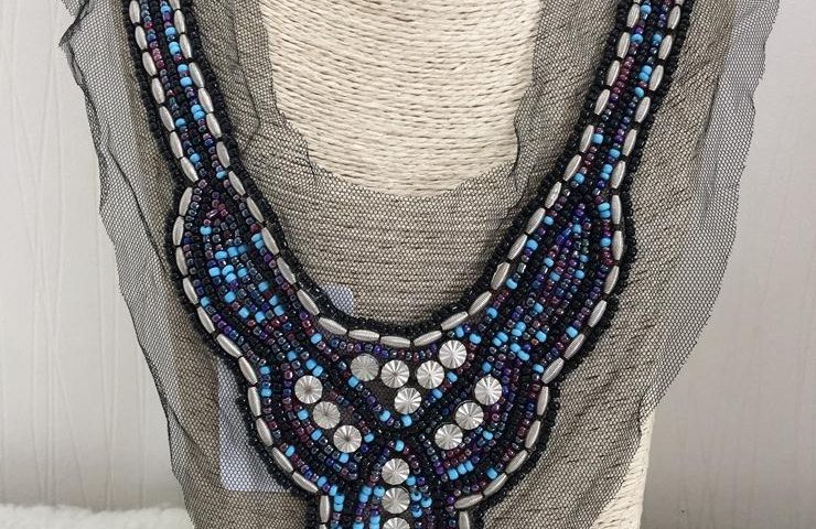 Beading for V-neck