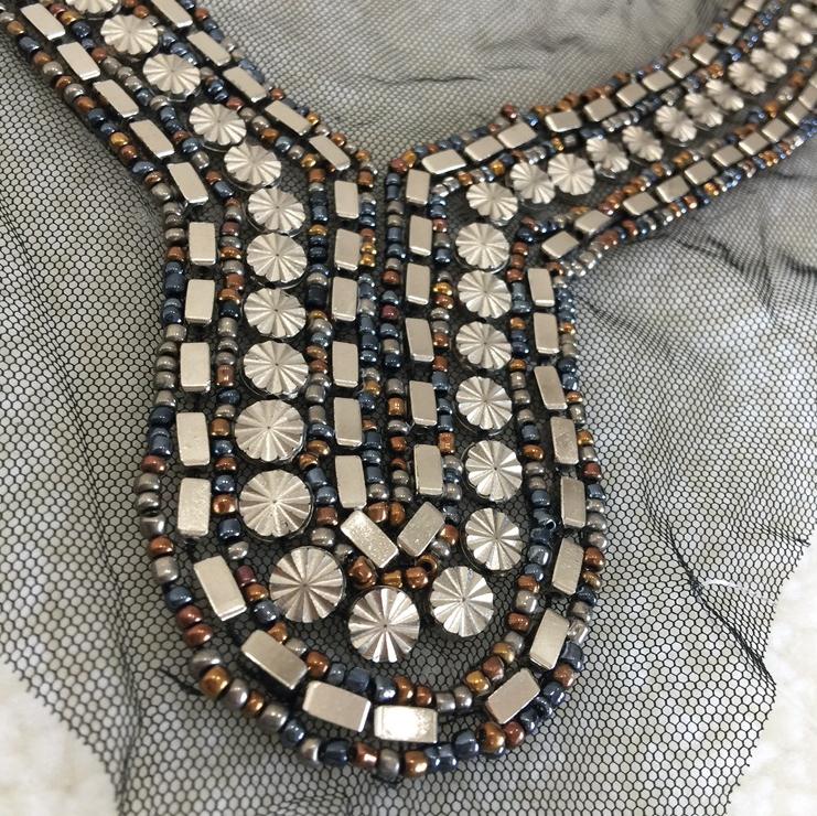 Retro style silvery beading